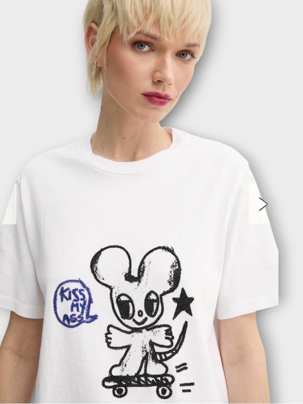 Zadig & Voltaire Graphic Tee NWT White Cotton Skate Cartoon Parisian Cool Shirt - Picture 4 of 10